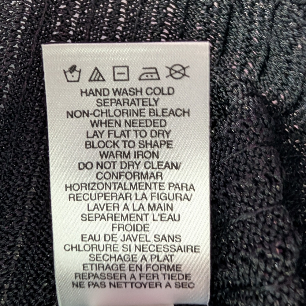 Sigrid Olsen Black Silk Blend Silver Sequin Stripes Sleeveless Knit Pullover Top - Picture 14 of 14